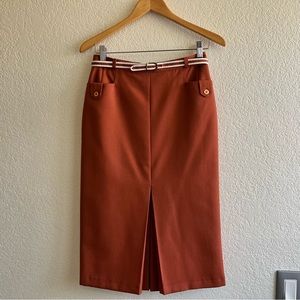 Vintage Burnt Orange Belted Skirt